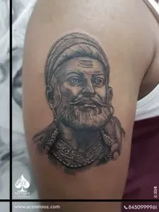 shivaji maharaj tattoo on hand simple