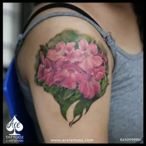 Realistic Flower 3D Tattoo