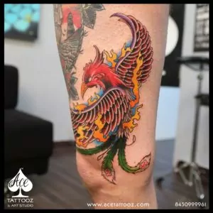 Old School Phoenix Colour Tattoo