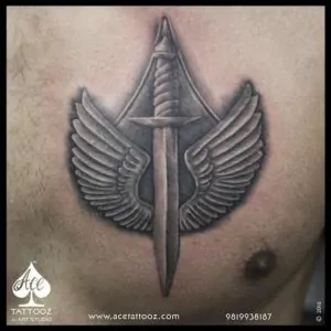 Sword and Wing Tattoo