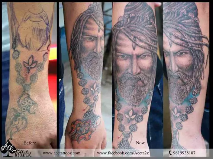 Lord mahadev cover up tattoo on Arm