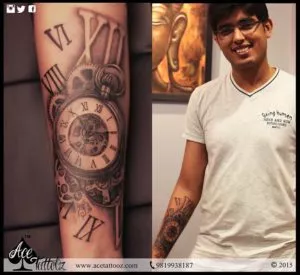 Clock Tattoo Design for Men