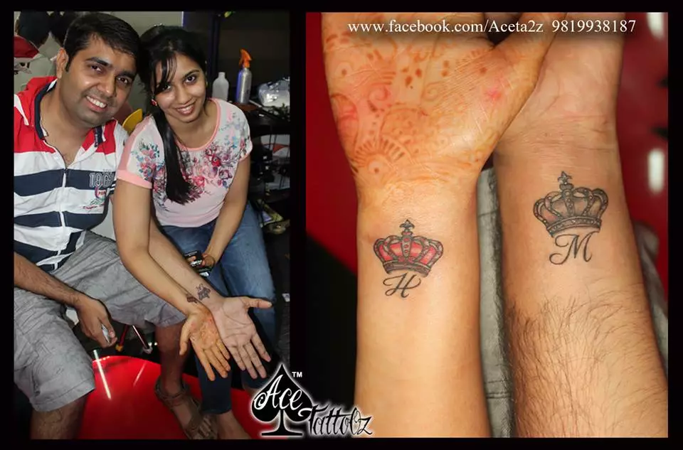 Crown Couple Tattoos - Ace Tattooz & Art Studio Mumbai India
