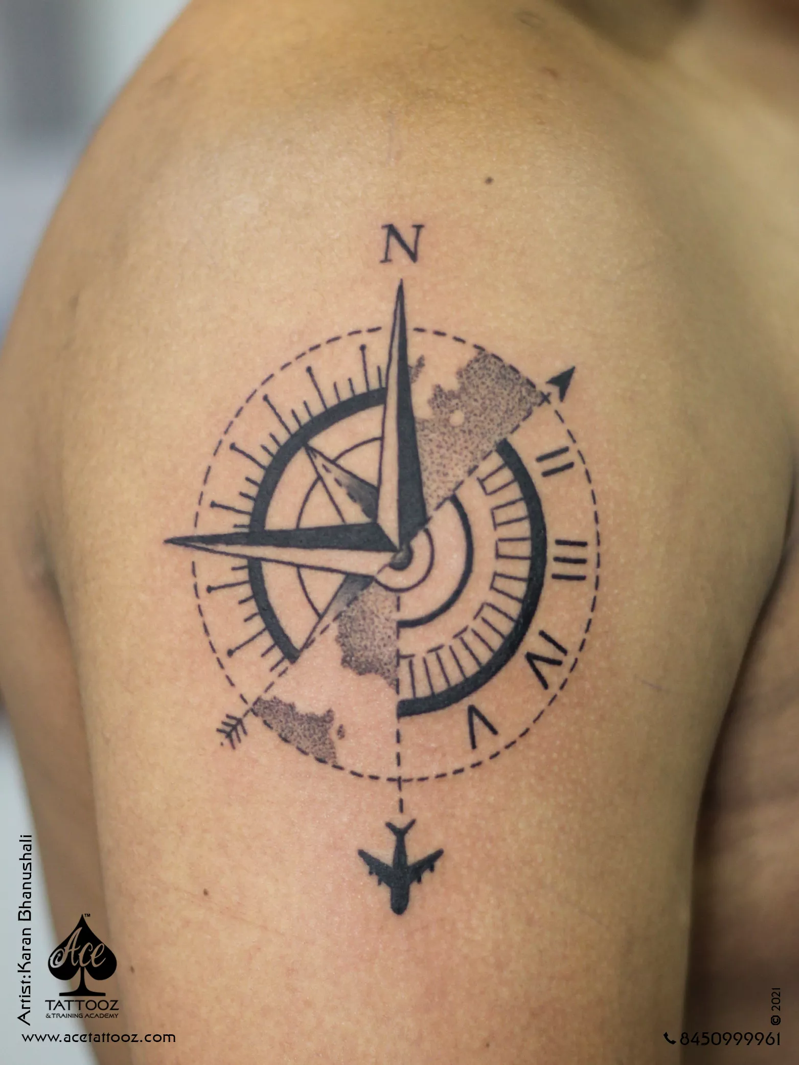 Compass Temporary Tattoo 537  Tintak Tattoo