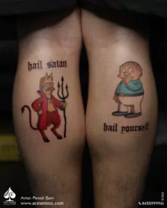 paritoh leg tattoo design - ace tatooz