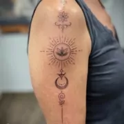 flower of life tattoo dotwork